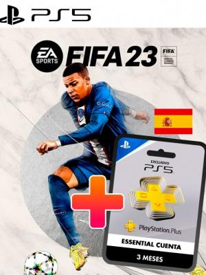 FIFA 23 Español España mas Membresia PS Plus Essential 3 meses PS5